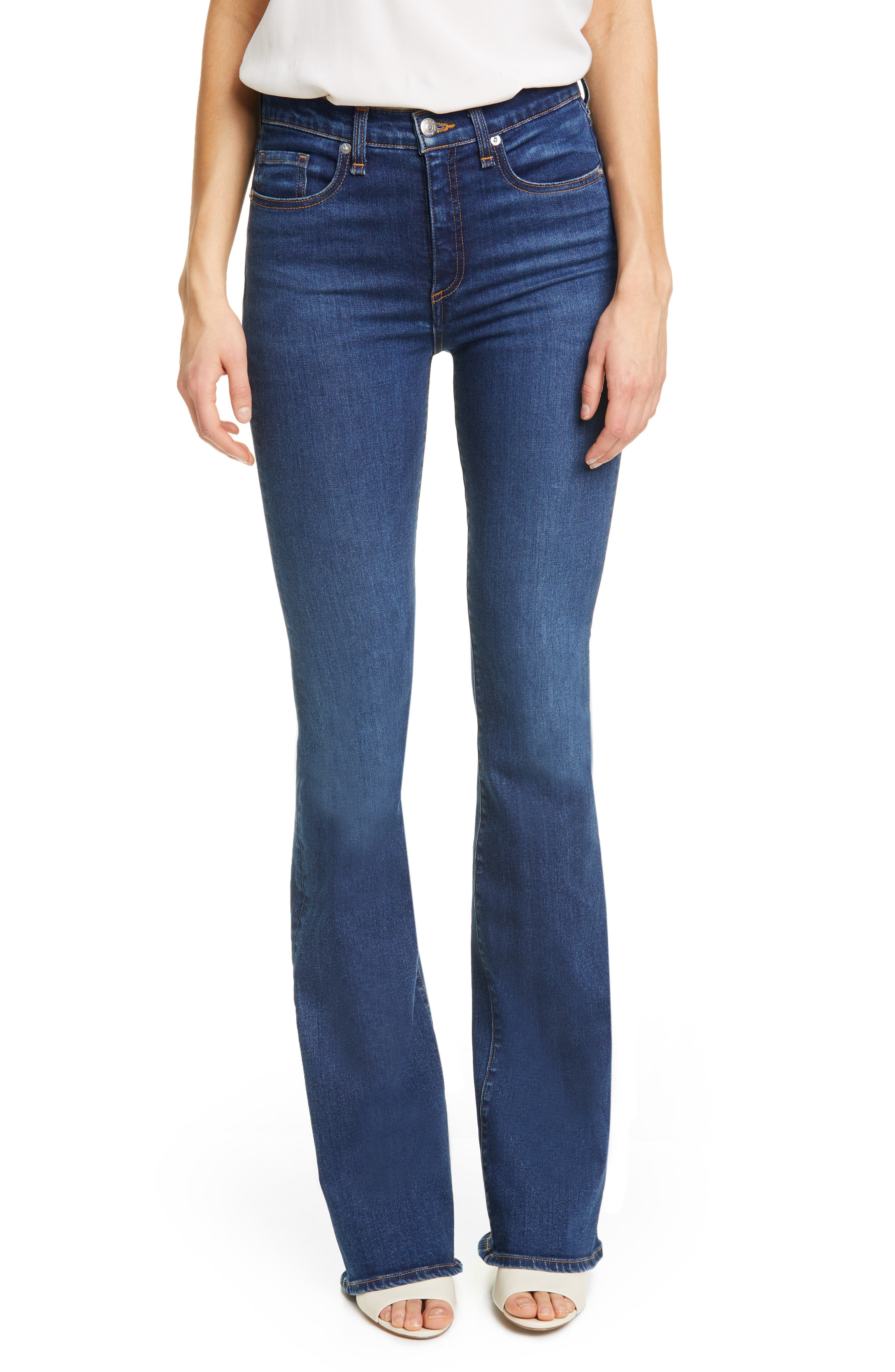 veronica beard high waisted flare jeans