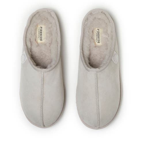 Dearfoams Fireside By  Men's Grafton Genuine Shearling Clog In Bone