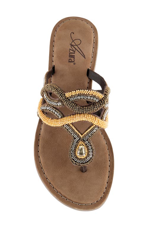 Shop Azura By Spring Step Kaa Flip Flop In Bronze Multi