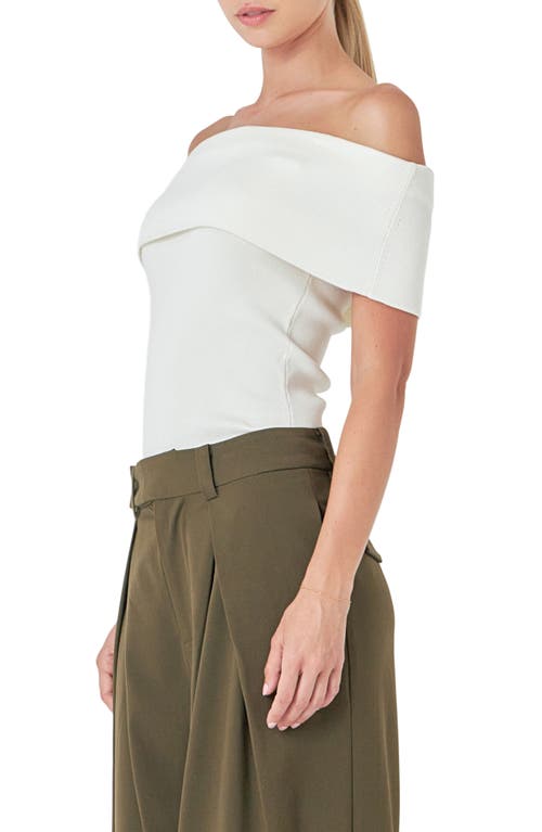 Endless Rose Off The Shoulder Knit Top In Ivory