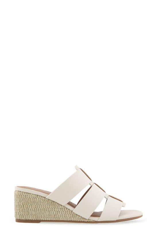 Shop Aerosoles Wilma Wedge Sandal In Eggnog Pu Leather