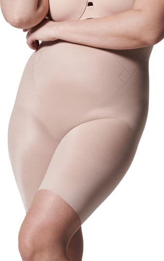 Spanx Womens Slim Cognito High-Waisted Mid-Thigh Short 2 Pack Beige/Black  Size E