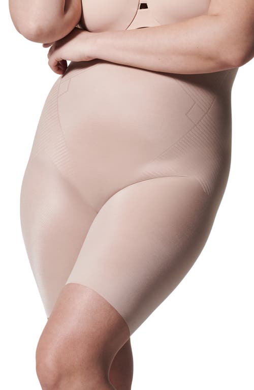 SPANX® SPANX Thinstincts 2.0 High Waist Mid Thigh Shorts in Champagne Beige