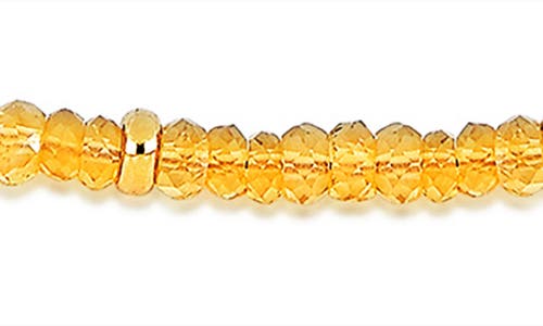 Shop Ef Collection Birthstone Beaded Necklace In Yellow Gold/citrine