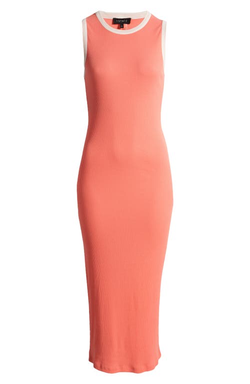 1.state Back Cutout Cotton Rib Midi Dress In Shell Pink