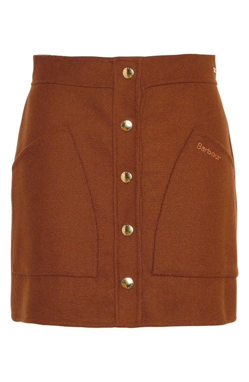 Shop Barbour Reighton Wool Blend Miniskirt In Old Yellow Gold