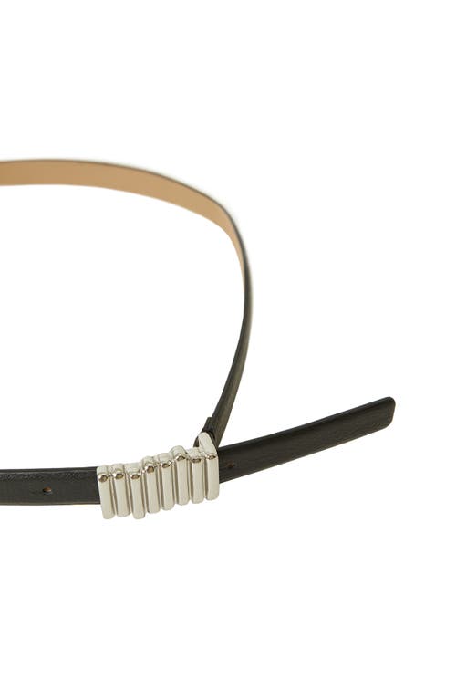 B-low The Belt Vesna Mini Leather Belt In Black Silver