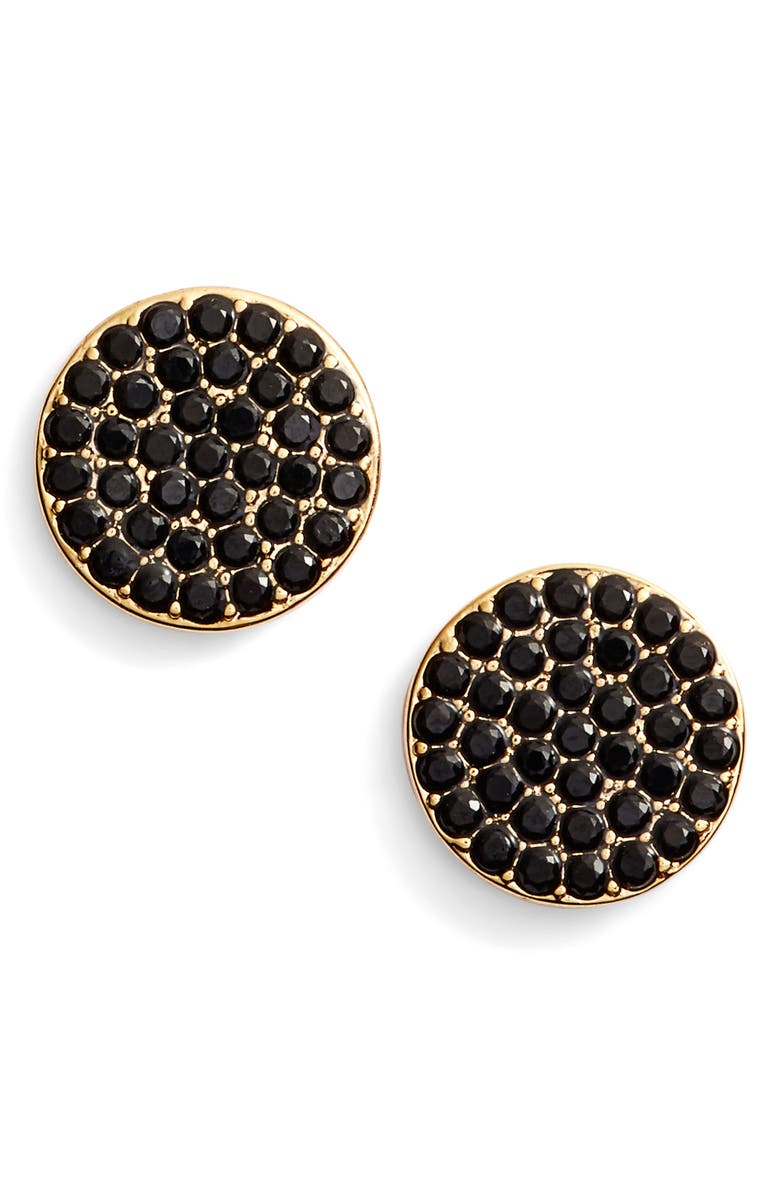 KATE SPADE NEW YORK shine on stud earrings, Main, color, JET
