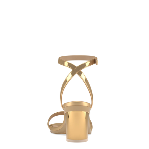 Pashion Footwear The Brenna 3" Block In Gold