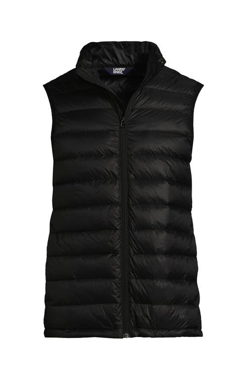 Shop Lands' End Wanderweight Ultralight Packable Down Vest In Black