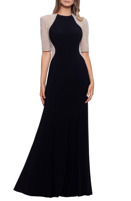 Xscape Evenings Beaded Detail Gown In Black