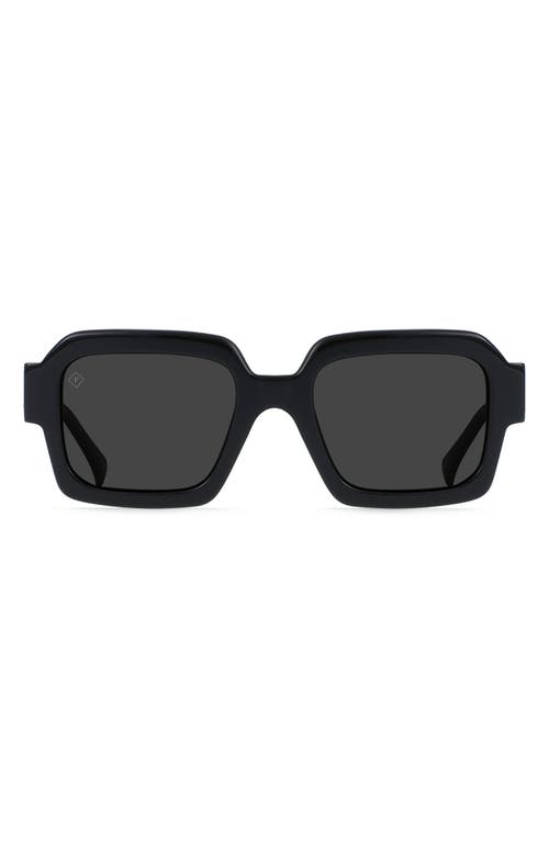 Raen Mystiq 52mm Polarized Square Sunglasses In Recycled Black/smoke Polar
