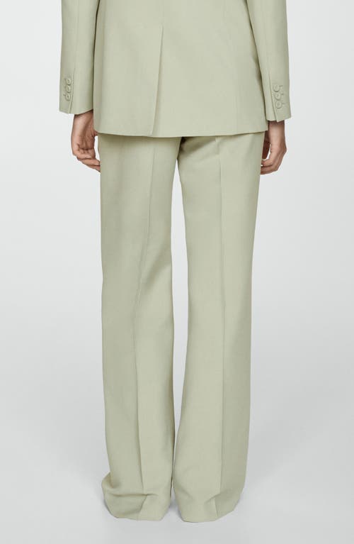 Shop Mango Flare Pants In Pastel Green