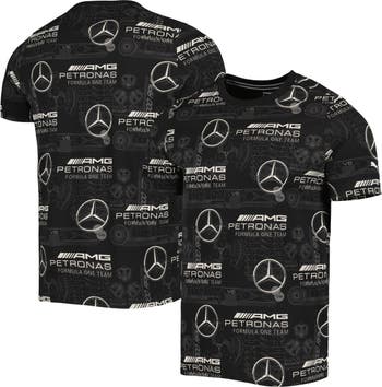 PUMA Men\'s Puma Team Nordstrom | F1 Petronas T-Shirt Allover Print Black Mercedes-AMG