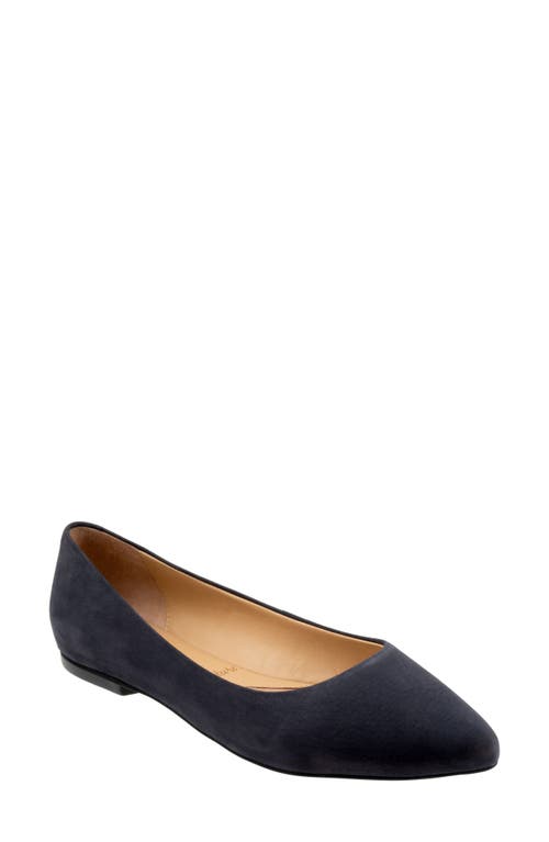 Trotters Estee Ballet Flat Navy Nubuck at Nordstrom,