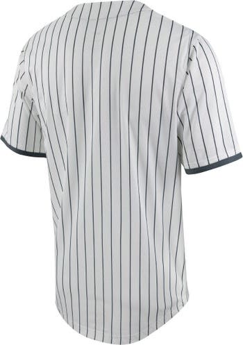 Men's Nike White/Gray Tennessee Volunteers Pinstripe Replica Full-Button Baseball  Jersey 