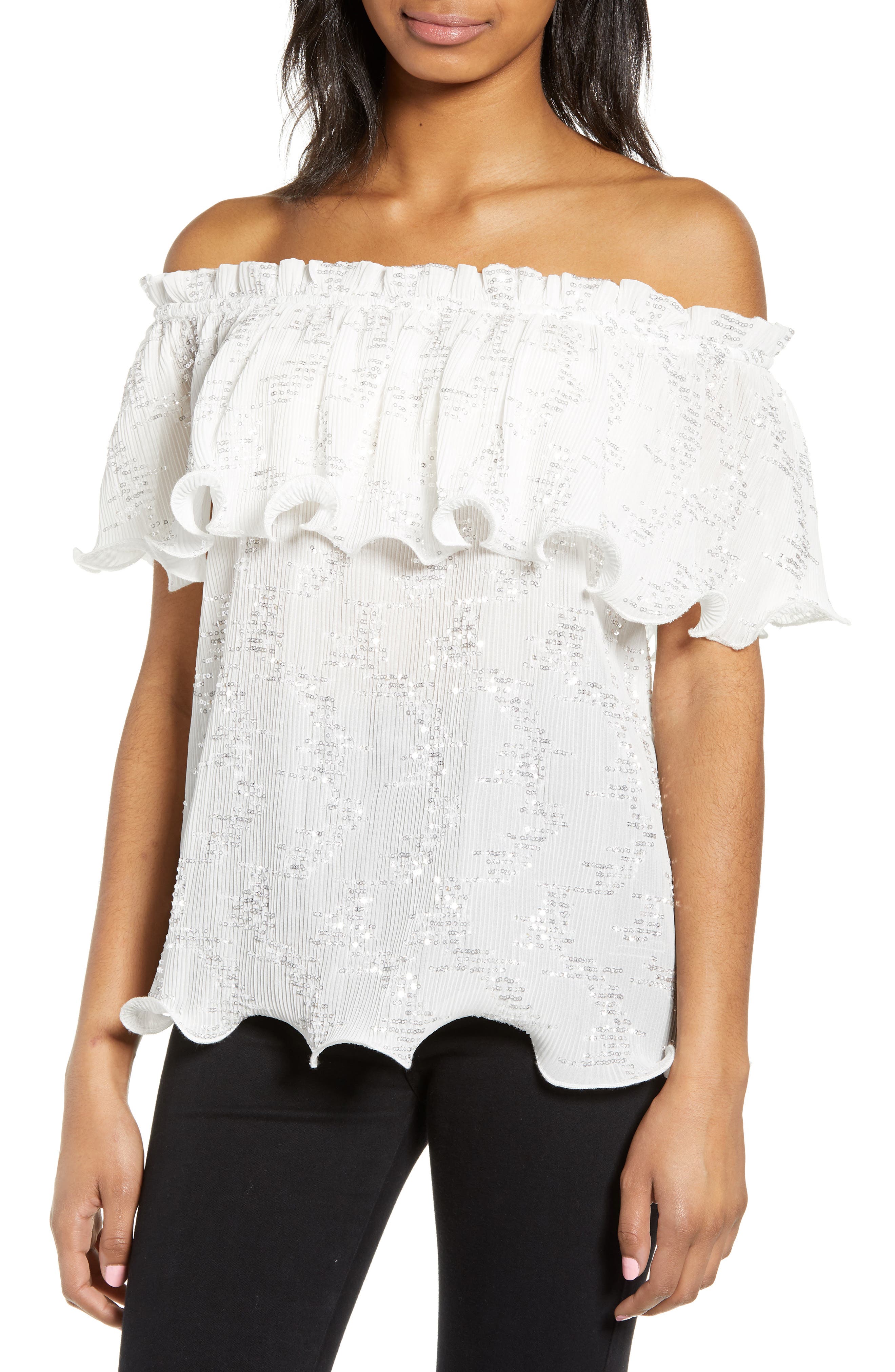 Endless Rose Off the Shoulder Sequin Top Nordstrom