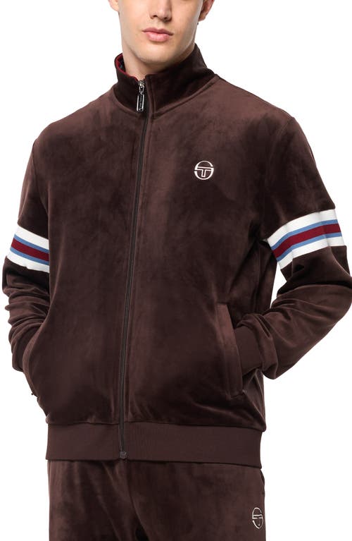 Shop Sergio Tacchini Ostuni Stretch Velour Track Jacket In Java