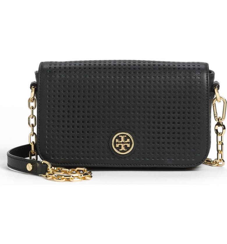 Tory Burch 'Robinson - Mini' Perforated Leather Crossbody Bag | Nordstrom