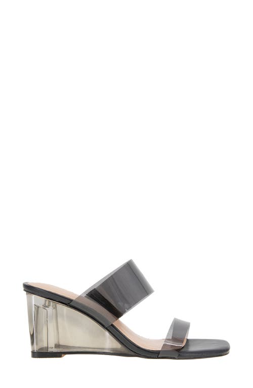 Shop Bcbg Lorie Wedge Slide Sandal In Smoke/black