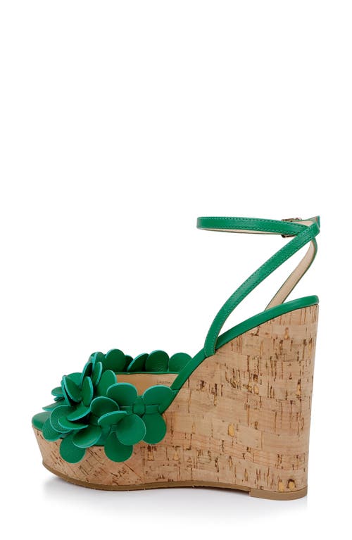 Shop Dee Ocleppo Madrid Wedge Sandal In Green Leather