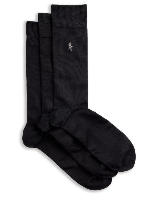 Shop Polo Ralph Lauren 3-pk Supersoft Crew Socks In Black