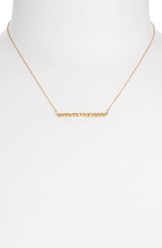 Shop Argento Vivo Sterling Silver Wrapped Bar Necklace In Gold/gold