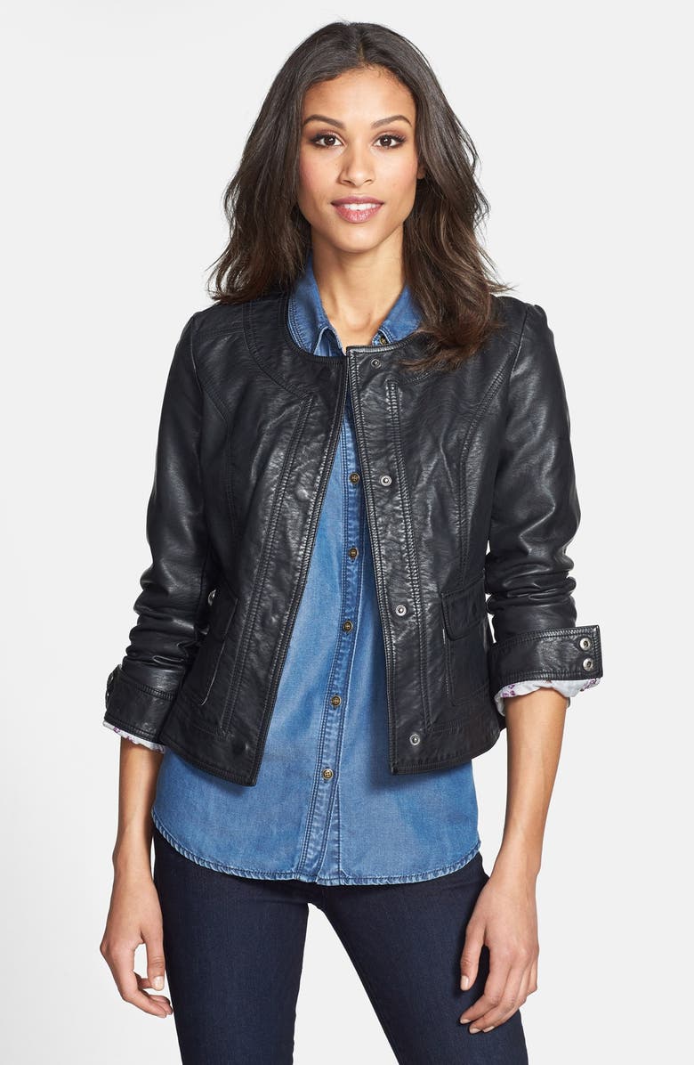 KUT from the Kloth Faux Leather Snap Front Jacket (Online Only) | Nordstrom