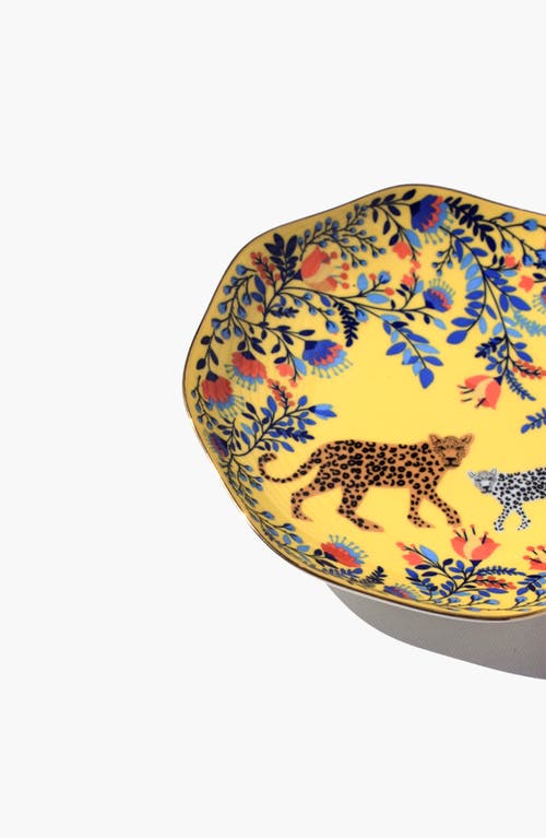 JESSIE ZHAO NEW YORK JESSIE ZHAO NEW YORK AMAZON RAINFOREST BONE CHINA BREAD BUTTER PLATE IN YELLOW