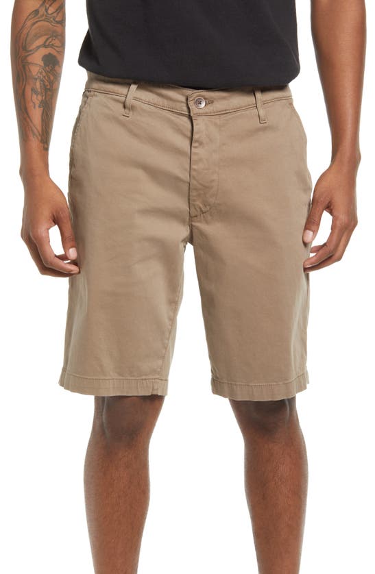Ag Griffin Stretch Cotton Shorts In Stone Barrack