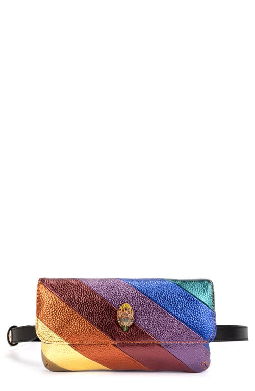 Rainbow Leather Belt Bag in Sunset Rainbow
