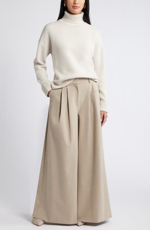 Shop Nordstrom Wool & Cashmere Turtleneck Sweater In Ivory Sand