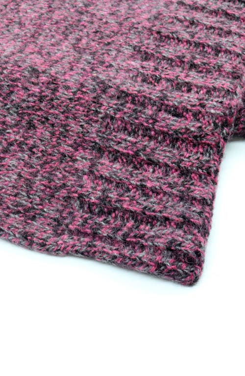 Portolano Cashmere Tweed Scarf In Flamingo Pink/uva Violet