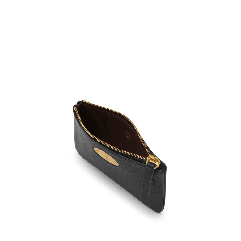 Mulberry Plaque Small Zip Coin Pouch Scg In Black