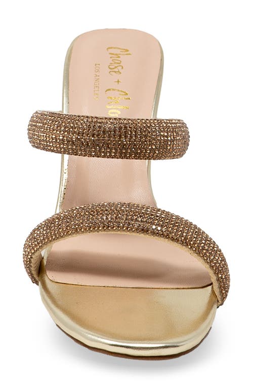 Chase & Chloe Chase And Chloe Slip-on Slide Sandal In Gold Metallic