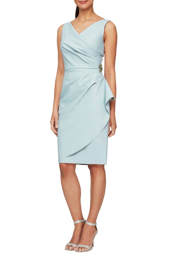 Shop Alex Evenings Side Ruched Cocktail Dress In Ice Sage