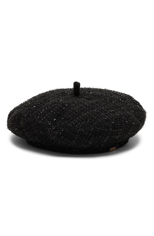 Shop Eugenia Kim Carter Sparkly Tweed Beret In Black