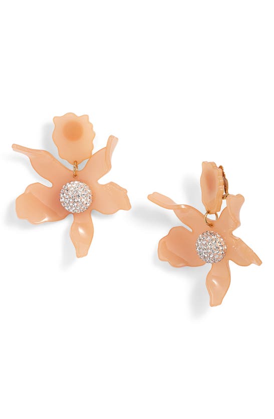 Lele Sadoughi Crystal Clip-on Drop Earrings In Honey Blush