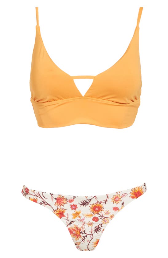 Billabong Strappy Longline Bikini Top In Marigold