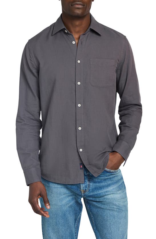Faherty Sunwashed Chambray Button-up Shirt In Gray