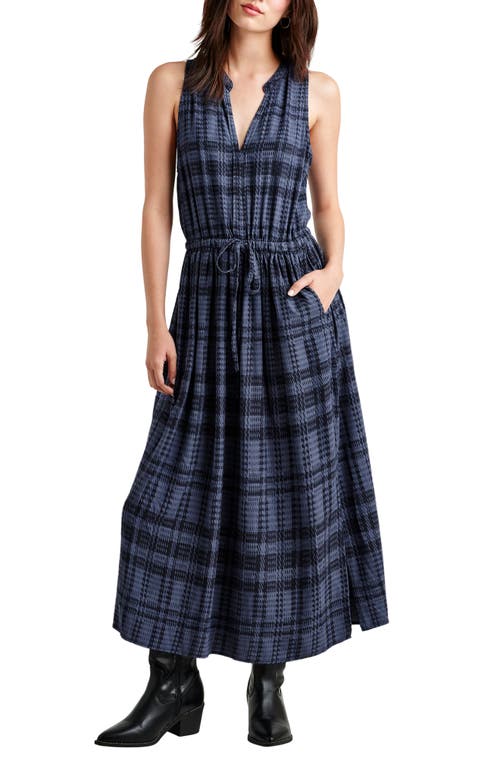 Shop Splendid Cleo Plaid Maxi Dress In Navy Digi Plaid