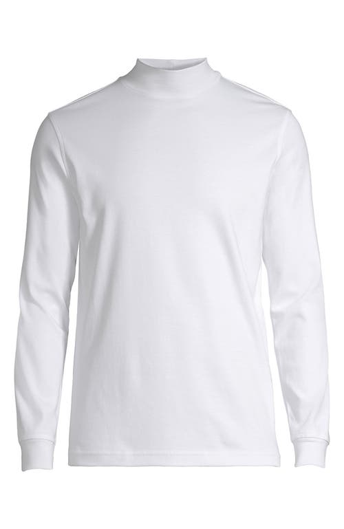 Lands' End Cotton Supima Mock Turtleneck In White