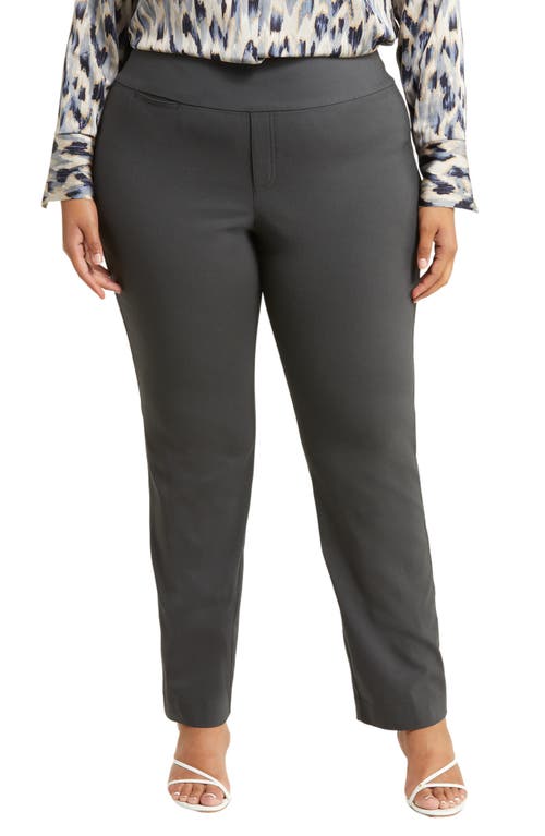 NIC+ZOE Wonderstretch Pocket Straight Leg Pants in Charcoal