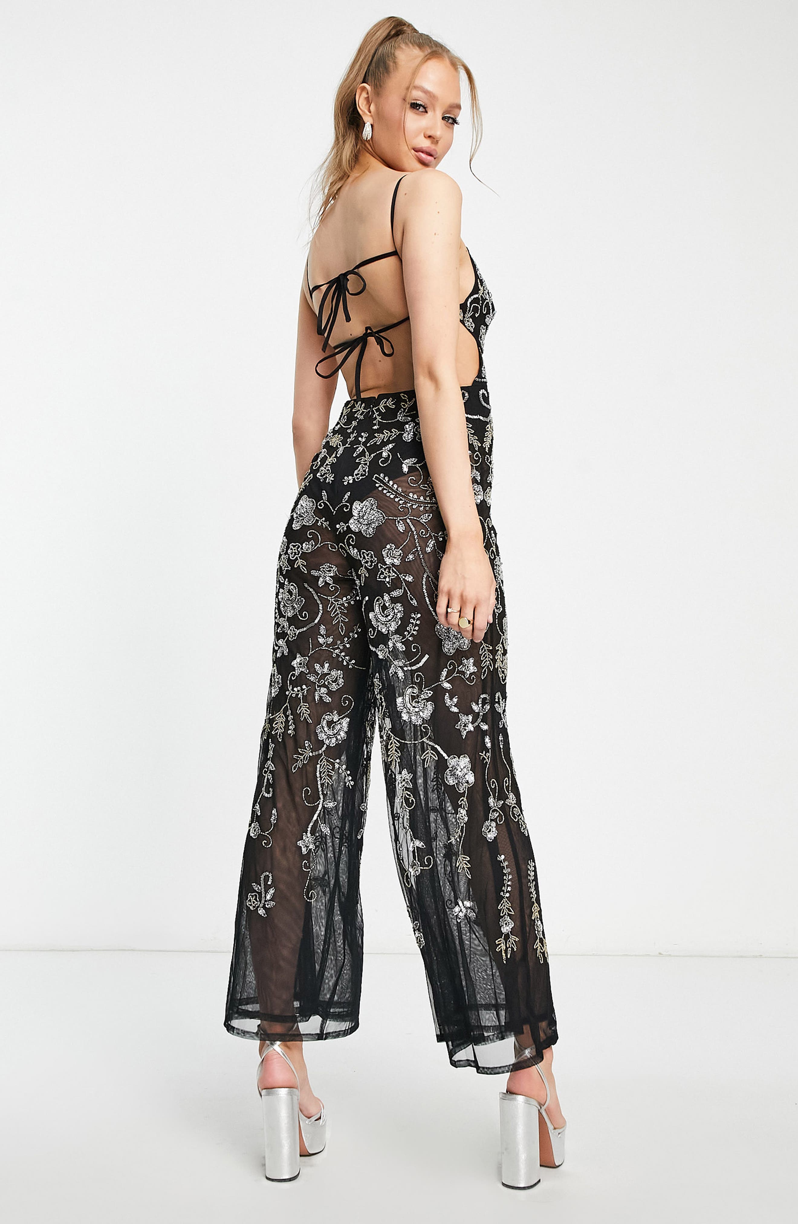 miss selfridge sequin jumpsuit