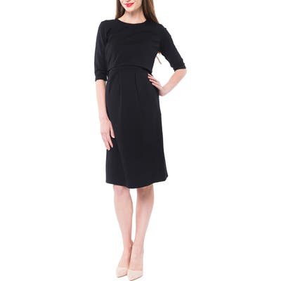 Nom Maternity Valentina Ponte Knit Maternity/nursing Dress, Black