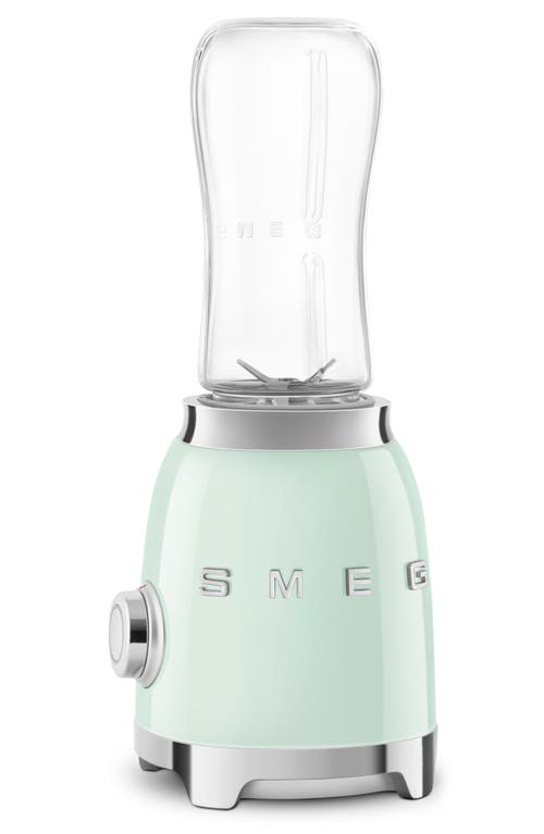 Shop Smeg Personal Blender & Bottle To Go Set In Pastel Green