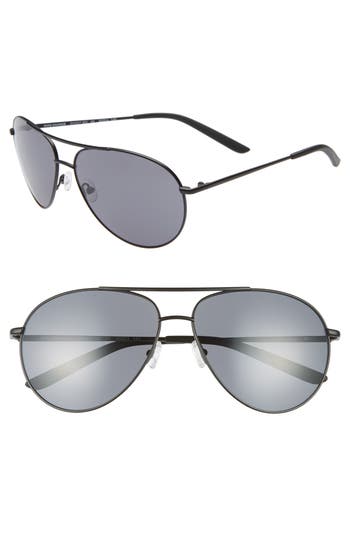Nike Chance 61mm Aviator Sunglasses In Satin Black/dark Grey