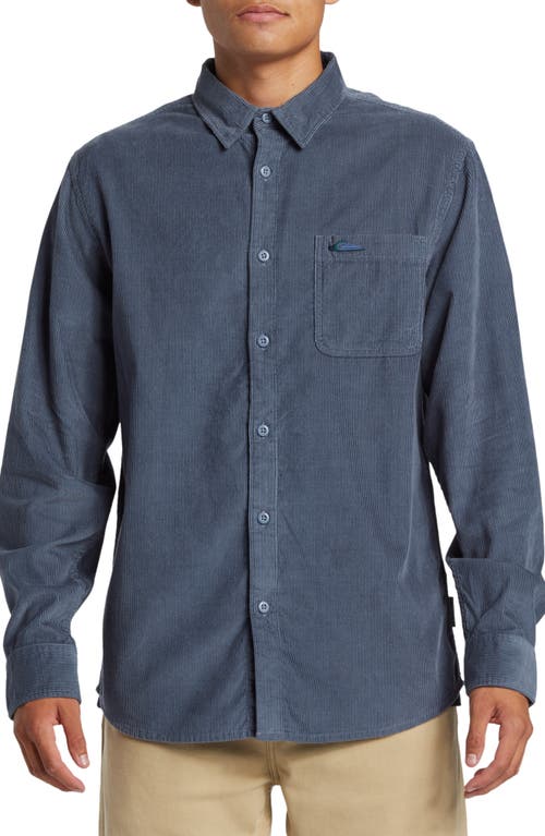 Shop Quiksilver Smoke Trail Corduroy Button-up Shirt In Flint Stone