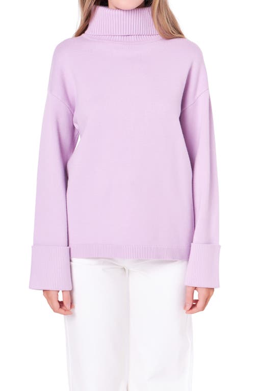 Shop English Factory Oversize Turtleneck Sweater In Lilac