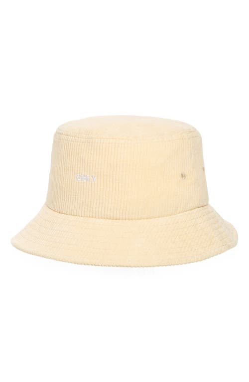 Obey Bold Embroidered Cotton Corduroy Bucket Hat in Off White at Nordstrom